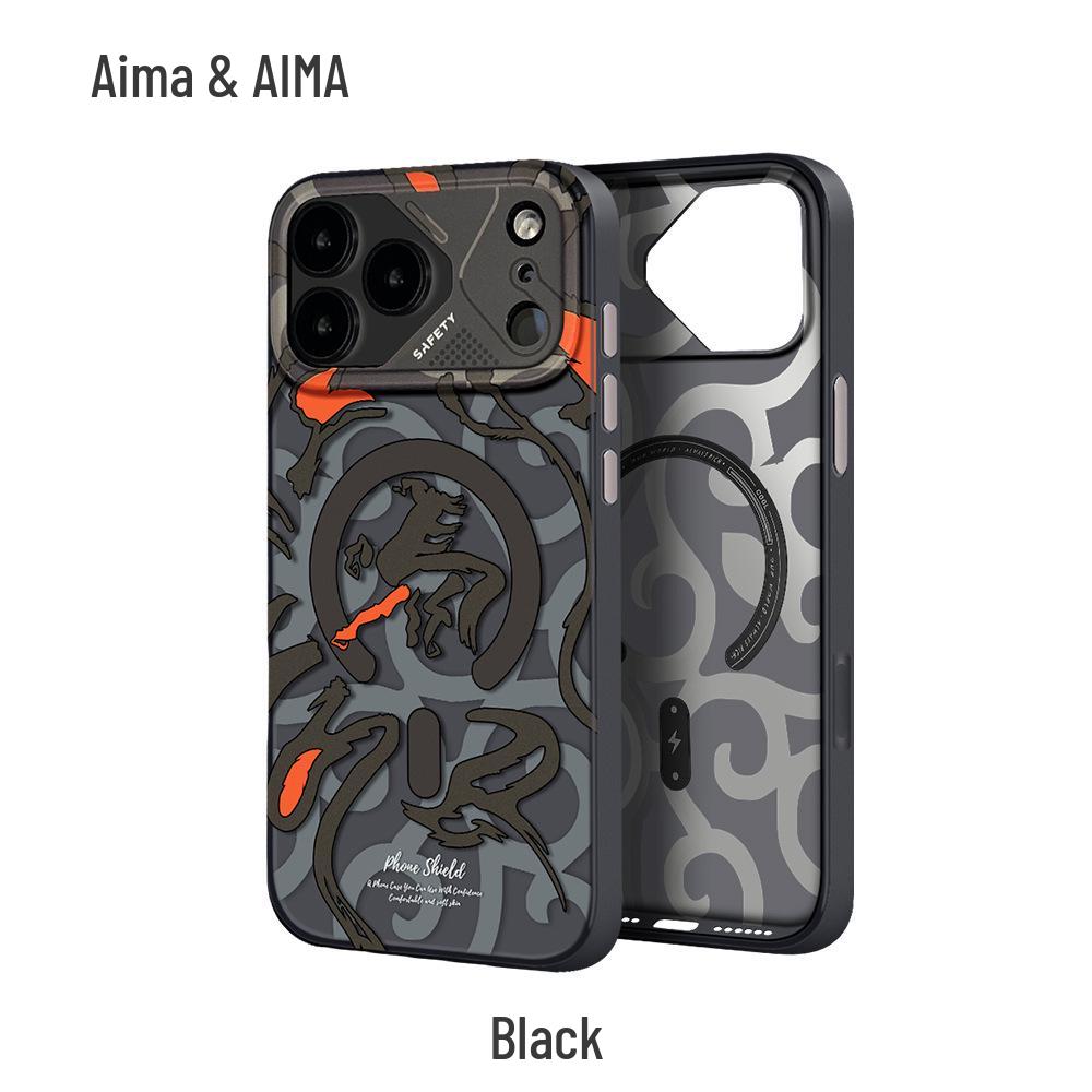 Модный Матовый Противоударный Чехол с Граффити для iPhone 17 Pro Max