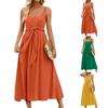 Женское модное повседневное сексуальное комфортное прохладное дышащее сплошное цветное тонкое платье с высокой талией