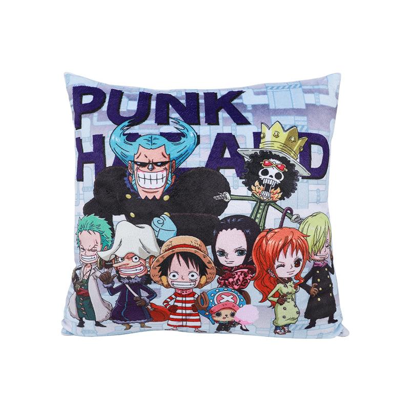 1 шт. Официально лицензированная квадратная подушка One Piece - Подушка для дивана команды Соломенной шляпы Ультрамягкий короткий плюш Удобная Аниме Красивый подарок
