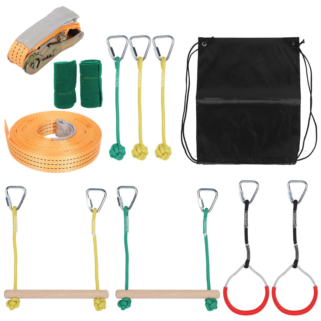 Children Climbing Rope Set Anti-Slip Kids Obstacle Course Slackline Outdoor Fitness Equipment