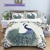 Peacock 2  Pattern Bedding Quilt Set Quilt Cover Pillowcase Home Decoration  Gift (1 * duvet cover + 2 * pillowcase, without core)