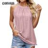 Женский летний жилет, свободные майки с круглым вырезом и морщинами, топ без рукавов, камзол