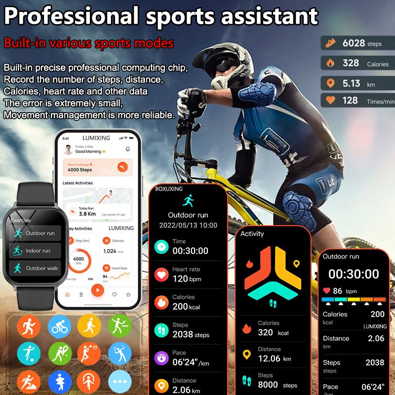 New Bip 6 Pro Sports Smart Watch Men IP68 Waterproof Built-in 24H Heart Rate GPS Track 700 mAh Battery Smart BT Call Watch Women