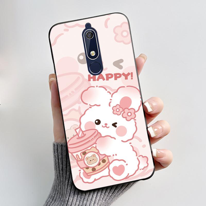 Чехол Для Nokia 5.1 6.1 Эстетичный Роскошный Милый Крутой Мальчики Девочки Мягкий силикон Чехол для телефона Задняя крышка Черный Матовый Защитный чехол