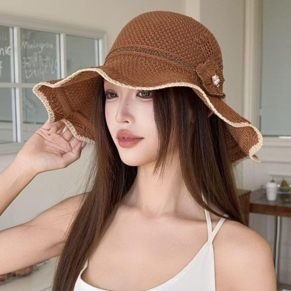 Breathable Fisherman Cap Big Brim Bucket Hat Trendy Sun Hat for Women