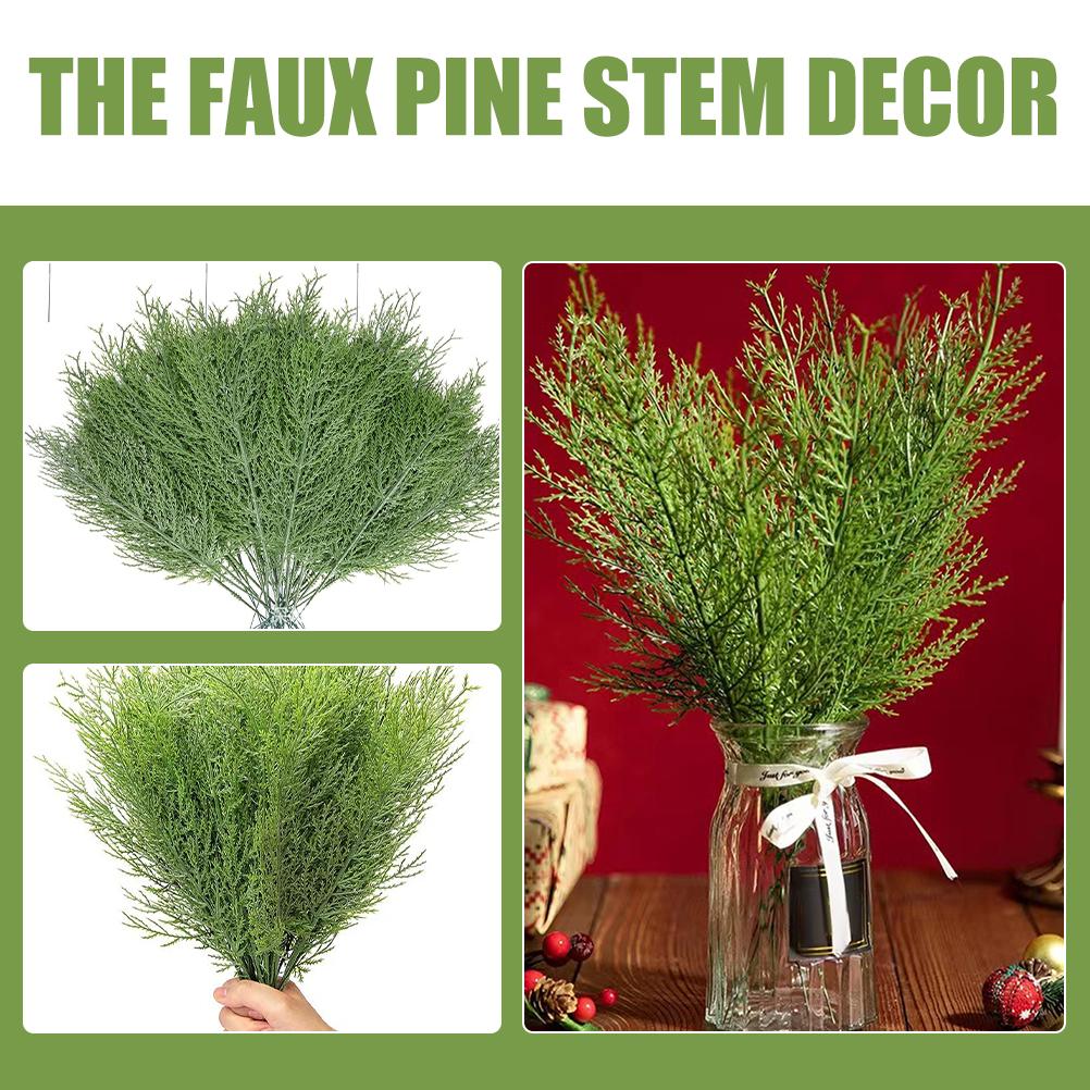 40 шт. искусственные сосновые ветки иголки для растений имитация веток пластиковые искусственные железные стебли своими руками