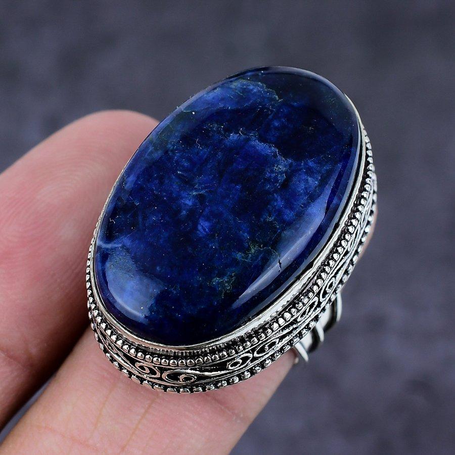 Sodalite Gemstone 925 Sterling Silver Gift Jewelry Ring Size 6