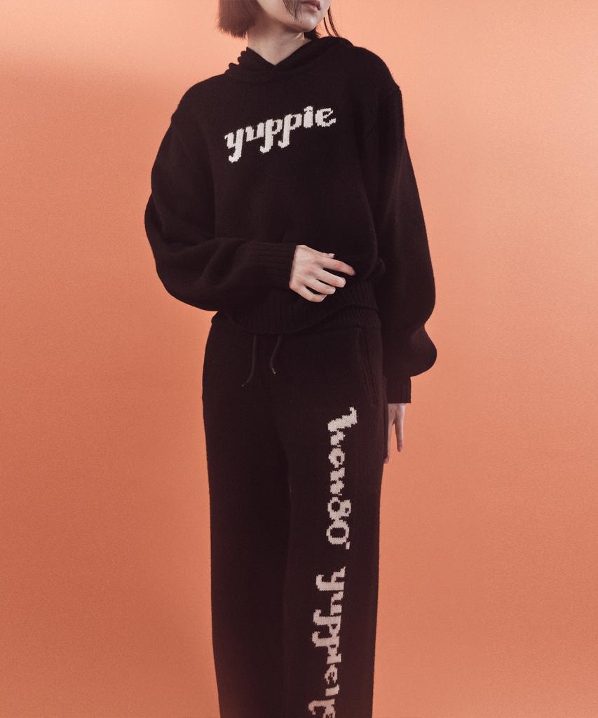 MAYOL Женский джемпер-худи в стиле yuppie, вязаный_Черный