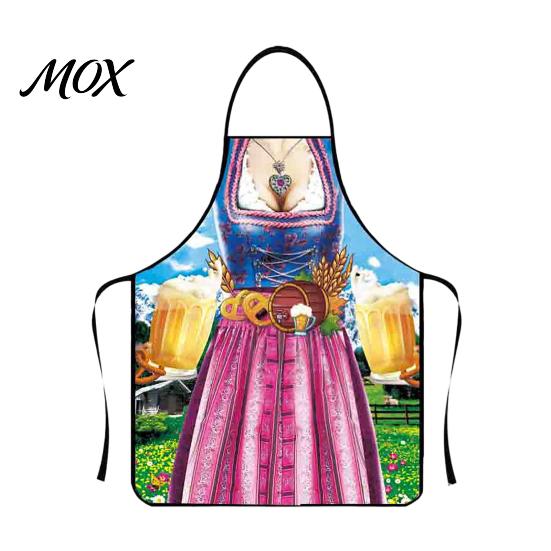 Novelty Cooking Aprons Oktoberfest Apron, Funny Adjustable Costume Bib, 3D Printed Photo Props Polyester Waterproof Apron for Kitchen BBQ Party