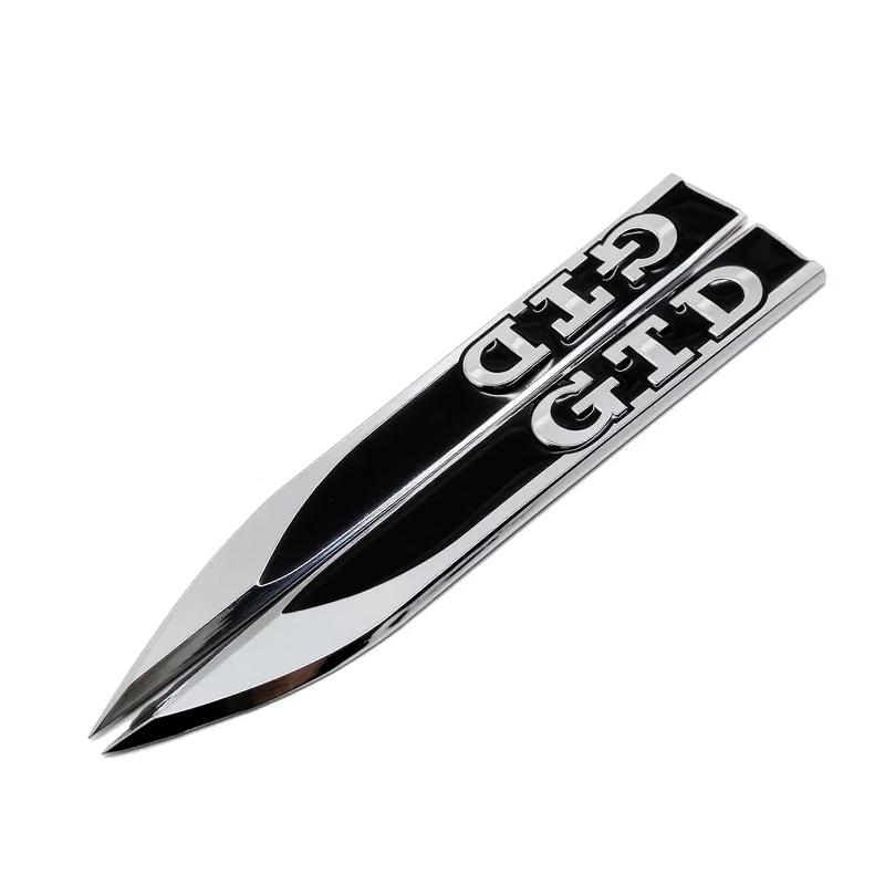 HAT1 2Pcs for Volkswagen VW GTI GTD R Line Golf 5 6 7 MK3 MK4 MK5 MK6 MK7 MK8 Metal Car Sticker Side Emblem Fender Bumper Strip Badge