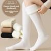 Women's Winter Fleece and Thickened Socks, Women's Fleece Over-the-knee Socks, Warm Solid Color Fleece Floor Socks, Long Stockings