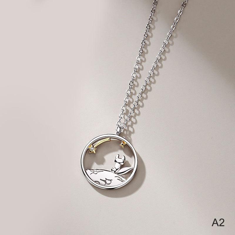 Couple Prince Little Fox Pendant Personality Necklace Valentine'S Day