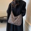 Fashion Leopard Print Literary Cloth Bag Lazy Flannel Tote Bag Shoulder Large Bag Temperament Large Capacity Messenger Bag