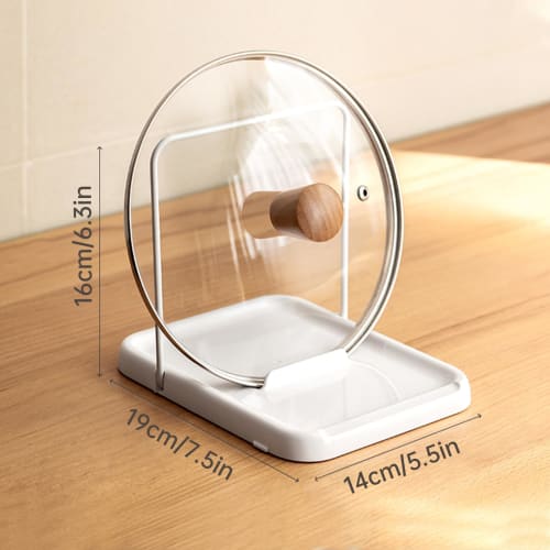 PAVSTINE Foldable Ladle and Pot Lid Stand, Ladle Rest, Pot Lid Rest, Chopstick Holder, Non-Slip, Rust-Resistant ABS Ladle Stand, Approx. W14 X D19 X H