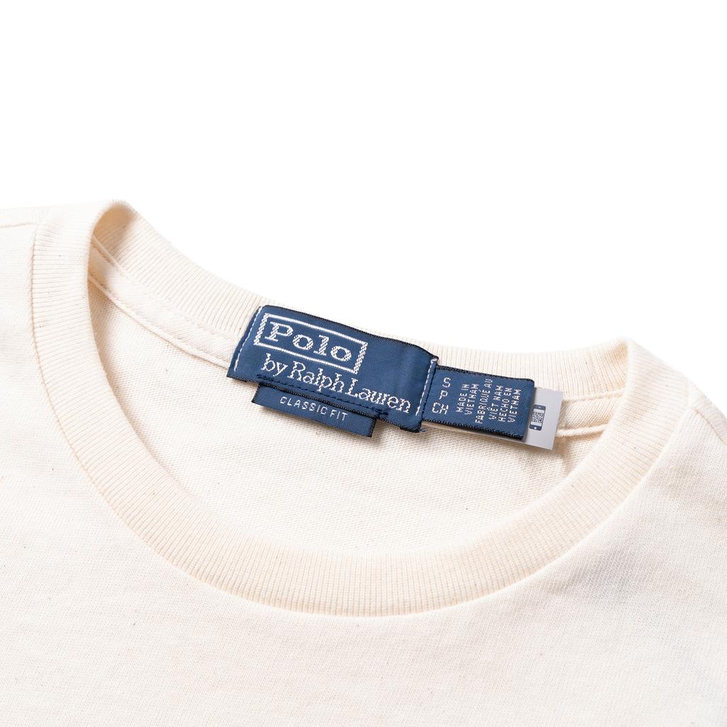 Polo Ralph Lauren Letter And Number Print Crew Neck Short Sleeve T Shirt Men Tops Washed-White MNPOTSH1N822063-100