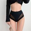 Sexy Mid Waist Plus Size Underwear for Women with A Cinched Waist Cinching Hip Lifting Mesh Transparent High Elasticity Comfortable Triangle Panties
