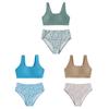 Летний купальник-бикини для девочек от 8 до 14 лет, бюстгальтер и трусики с цветочным принтом, купальник, пляжная одежда