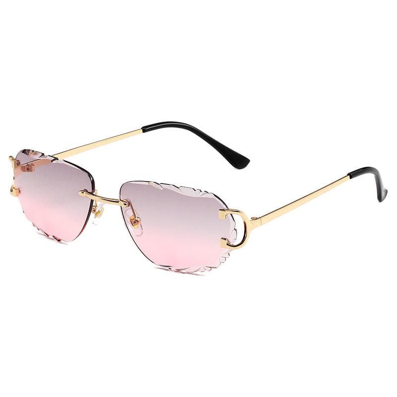 New trimmed rimless metal glasses sunglasses men's European and American fashion trend sunglasses women's toad glasses
