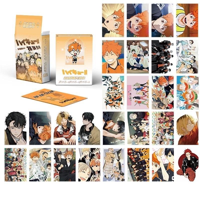 Набор из 55 лазерных LOMO-карточек Haikyuu - Коллекционные фотокарточки с персонажами аниме «Волейбольные мальчики» - Идеальный подарок для фанатов