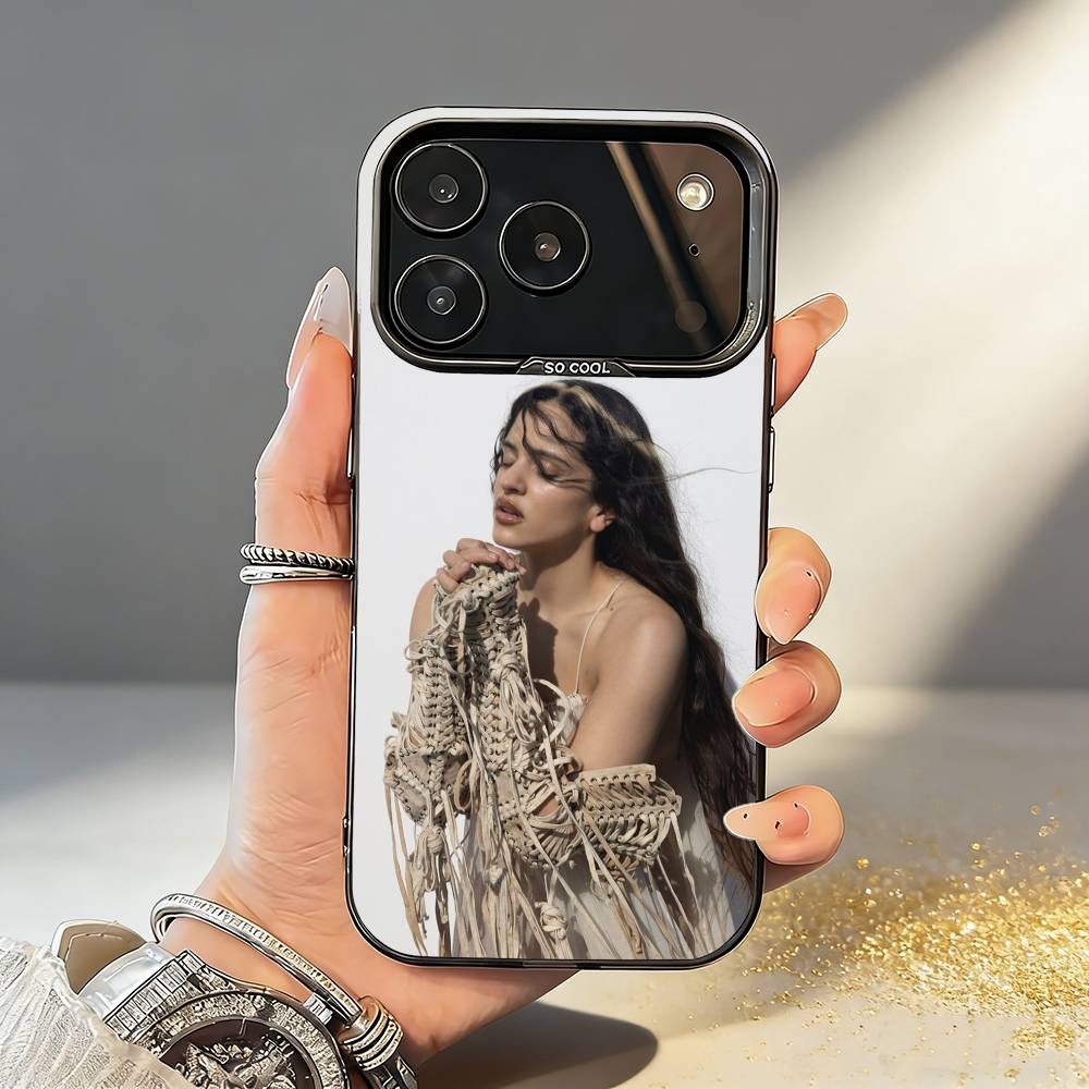 R-Rosalia Spanish singer Phone Case For iPhone17 16 15 14 13 12 Pro Max Grey Black Matte Laser Metallic Aurora Funda