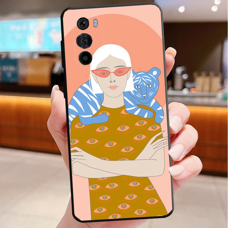 Women Flowers Russian Phone Case For Motorola Edge 60 50 40 Pro 60 50 40 30 Ultra Neo Fusion Moto G Play G Stylus G Carcasas