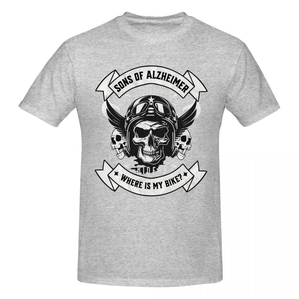Unisex Motorcycle Biker Sons Alzheimers Wheres My Bike Vintage T Shirt Streetwear Cotton T Shirt Unisex