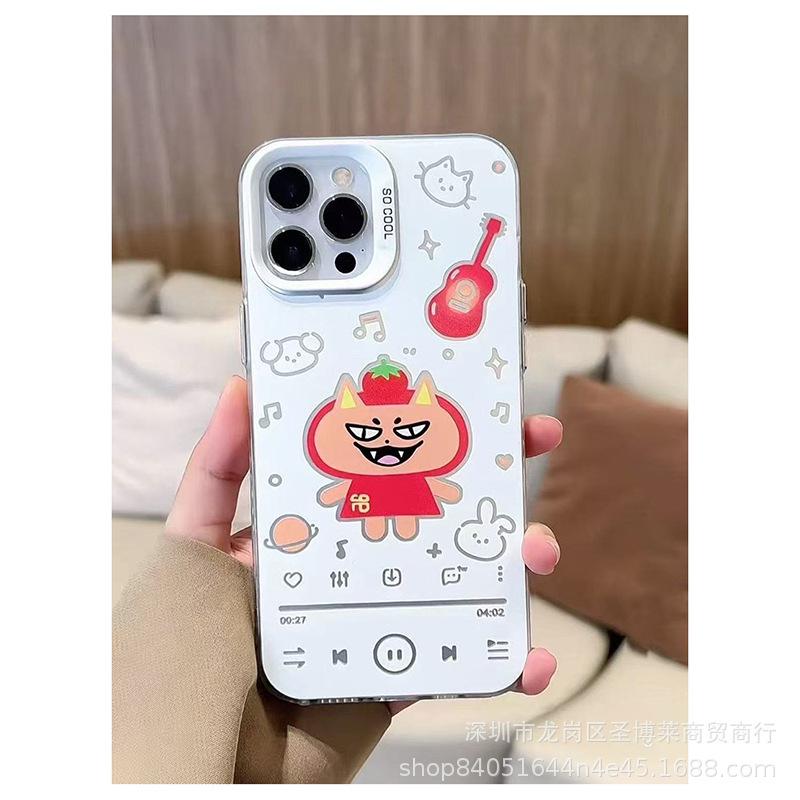 Кукла-гитара для Apple 15 цветная серебристая iPhone14Pro креативная 11promax матовая 16 защитный чехол 17