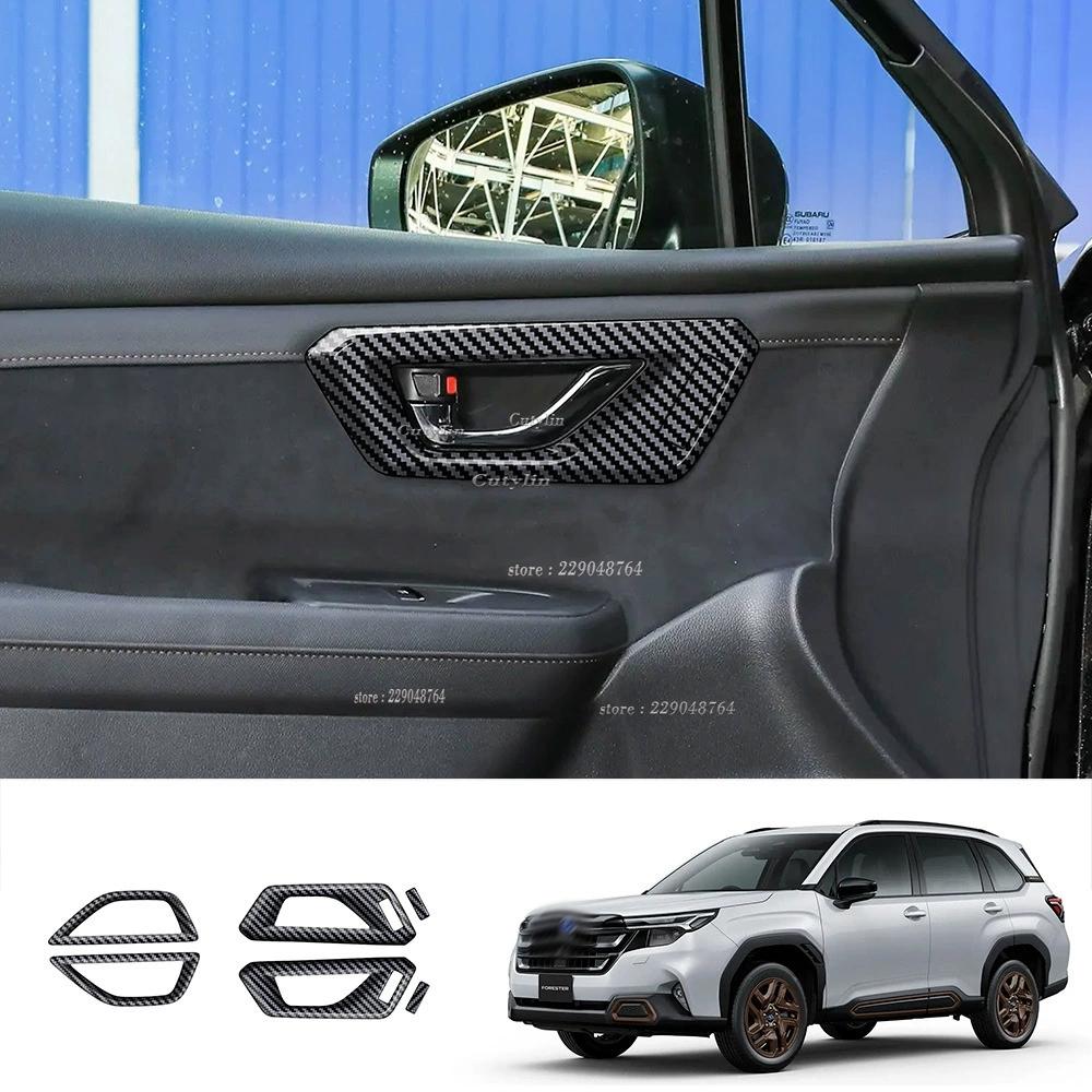 For Subaru Forester 2024 2025 ABS Black Car Inner Door Handle Door Bowl Cap Covers Trim Sticker Interior Accessories