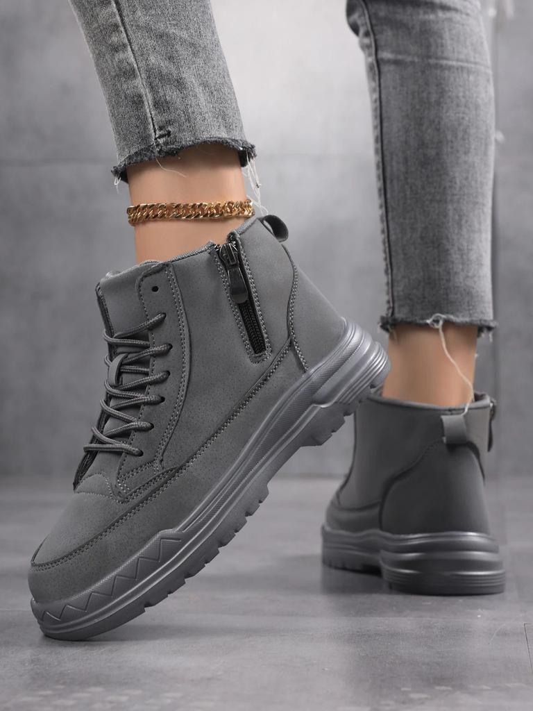 Женские кроссовки Весна Новые Кожа Нескользящие Круглый носок Женская обувь Повседневная женская обувь