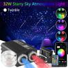 32W Twinkle Double Head Car Roof Star Light with RGBW Meteor Music APP Control Fiber Optic Star Ceiling Light Starry Sky Ceiling