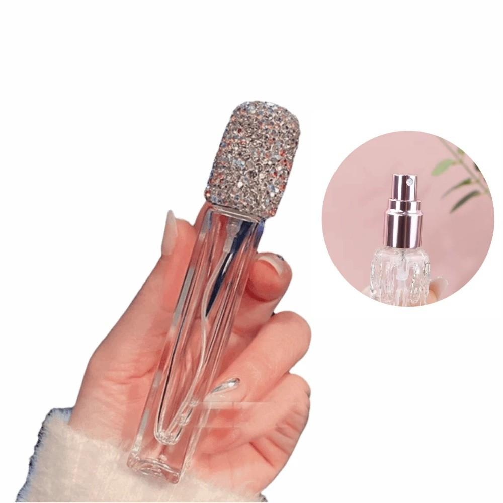 Creative Rhinestone Bottle Empty Refillable Rhinestone Oil Diffuser Bottle Decorative 10ML Essential Oil Bottle Home Decoration