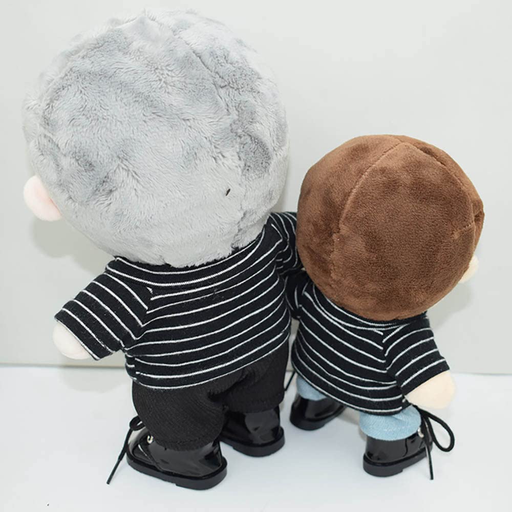 niannyyhouse T-shirt 20cm Plush Cotton Doll Dress-Up (Pink+Black)