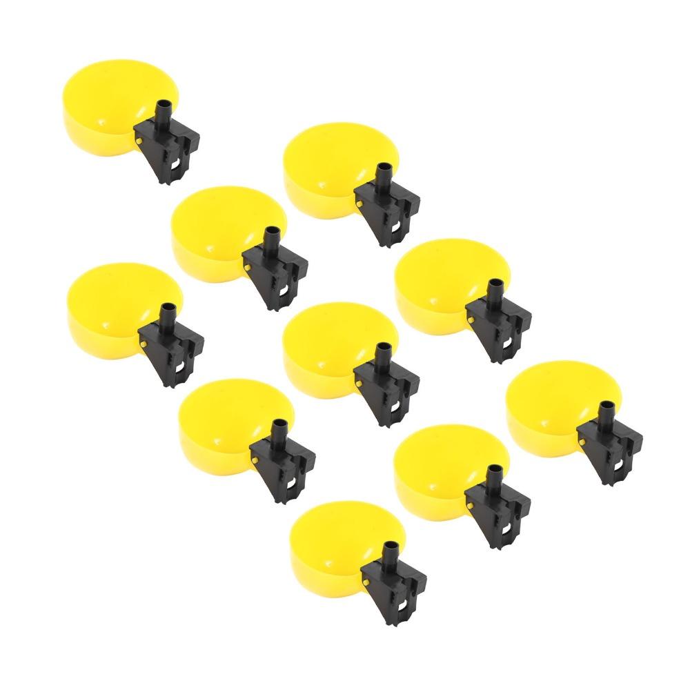 10Pcs Yellow Automatic Bird Waterer Large Capacity Bird Water Drinker Pet Bird