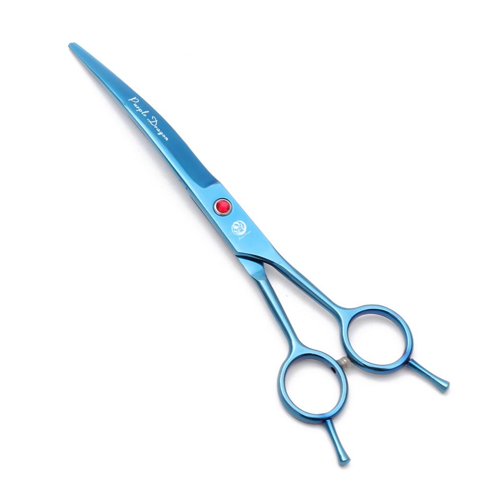 Ножницы для стрижки собак Purple Dragon 6,5" 7" из нержавеющей стали, изогнутые вверх, профессиональные ножницы для домашних животных, филировочные ножницы Z3002