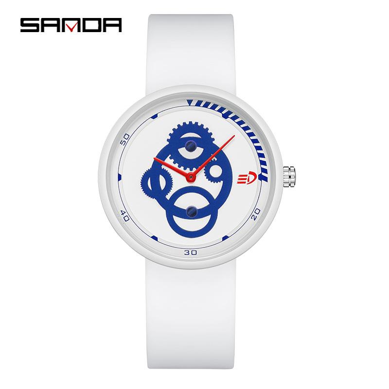 SANDA Новые минималистичные электронные часы, мужские и женские часы для средней школы, силиконовые простые водонепроницаемые часы
