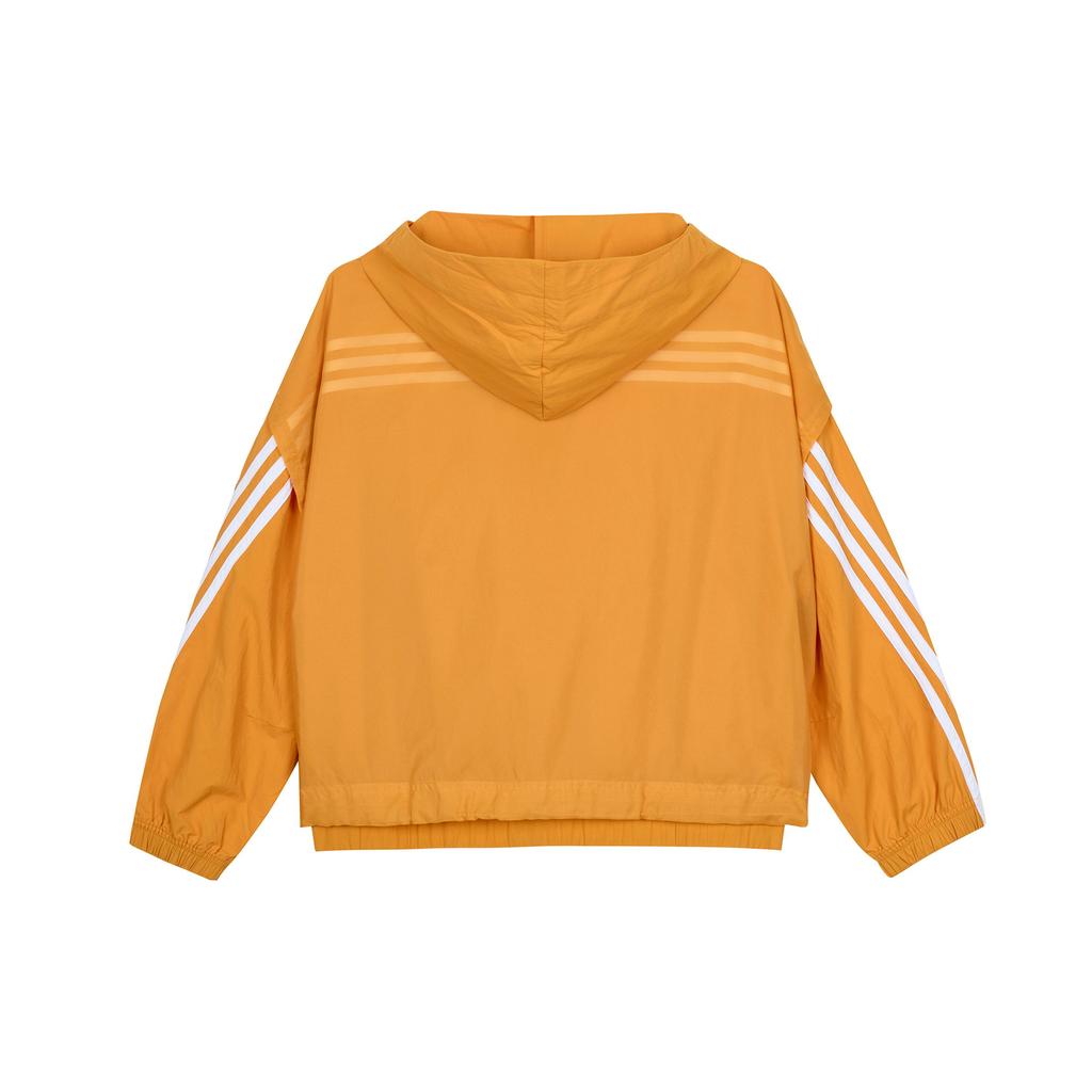 Adidas Полосатая куртка с капюшоном и молнией, женская куртка, желтая HA0813