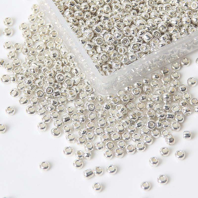 Electroplated Gold & Silver Rice Beads for DIY Jewelry: Handmade Beads for Cross Stitch, Bracelets, Necklaces, Hairpins