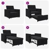 Extendable Single Sleeper Sofa with Wheels Black Velvet