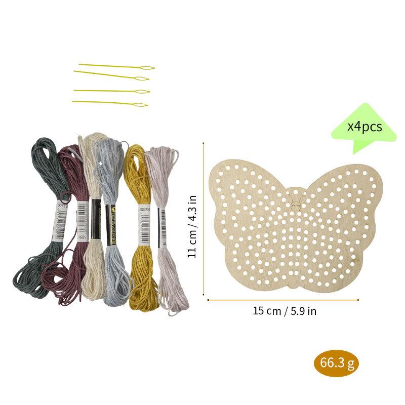 14Pcs/set Wooden Lacing Sewing Kits Wooden Handmade Embroidery DIY Sewing Kit Handmade Children Craft