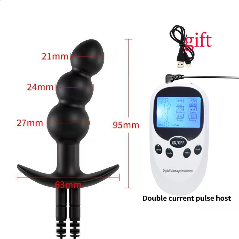 Вибратор с электрошоком Женский силиконовый анальный плаг Беспроводной пульт Мужской массаж простаты Товары для взрослых Анальная мастурбация Секс-игрушка