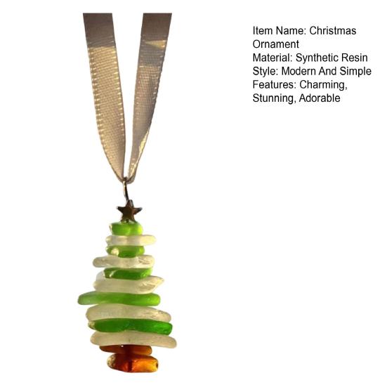 Sea Glass Christmas Tree Ornament Sea Glass Tree Resin Craft Ocean Beach Xmas Hanging