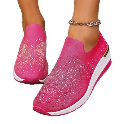 Модная обувь больших размеров для женщин 37-44 Осенняя мода Слипоны Платформа Танкетка Удобные Нескользящие Балетки Кроссовки Повседневная женская обувь