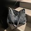 Denim Bag Large-capacity Single-shoulder Bag Laid-back Style Student Commuting Crossbody Bag