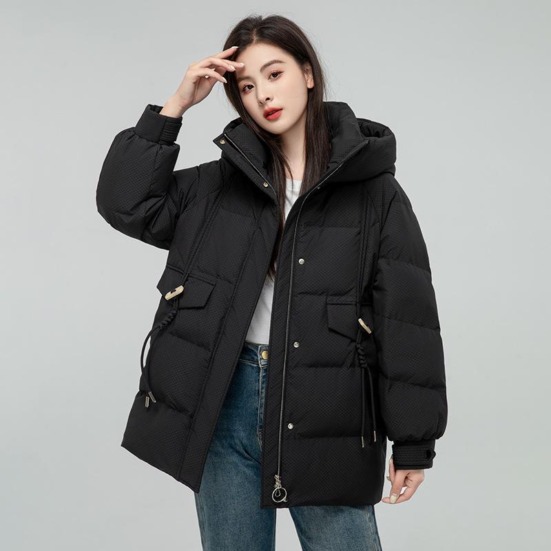Пуховик женский высокого класса женская зимняя одежда короткая 90 утиный пух модная куртка с капюшоном японский и корейский стиль