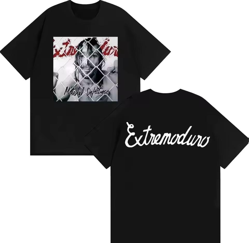 Unisex Loose Streetwear T shirt, Fashion Hip Hop Harajuku Style Extremoduro Rock Band Graphic Women And Men T shirt