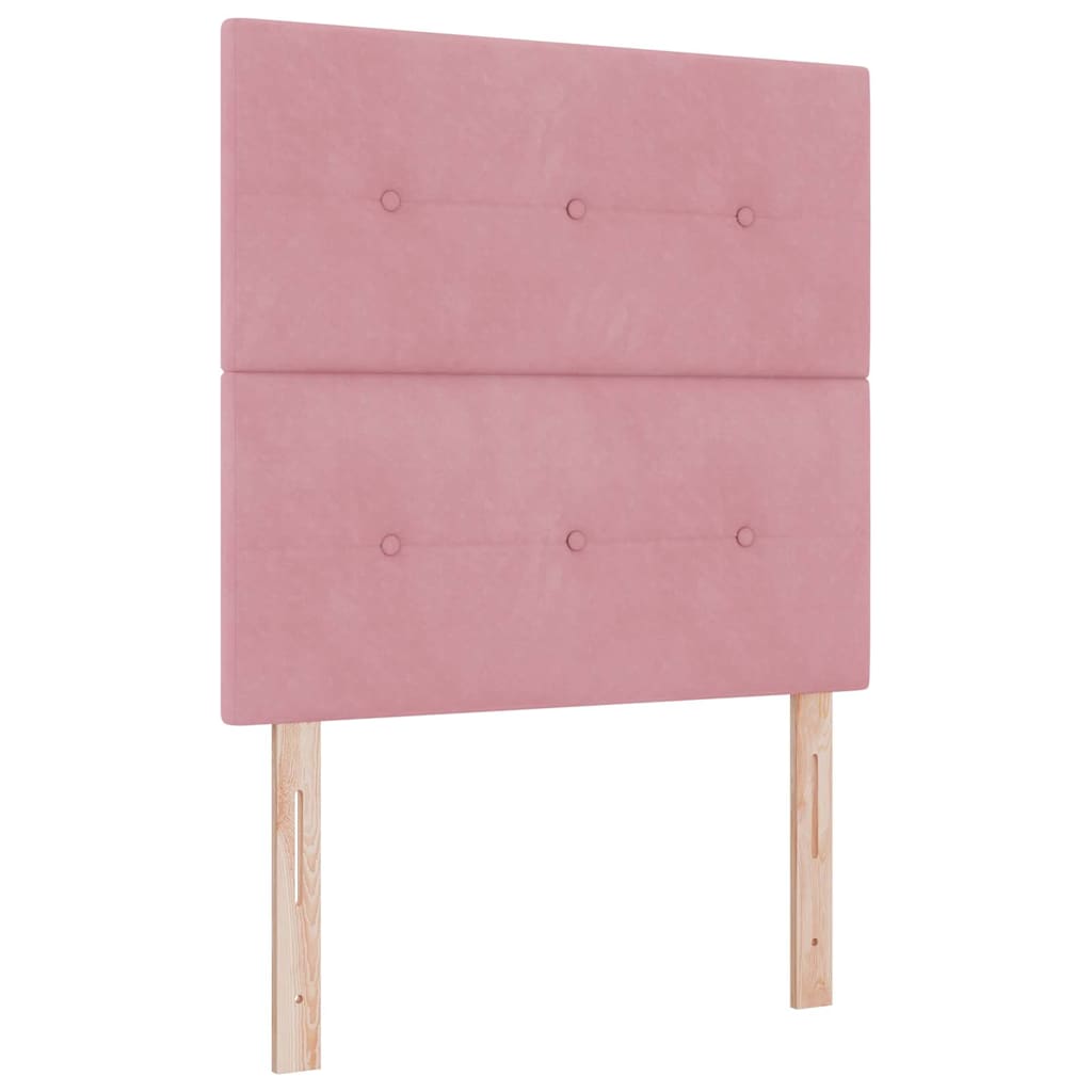 Box spring bed with mattress and headboard pink 100 x 200 cm velvet