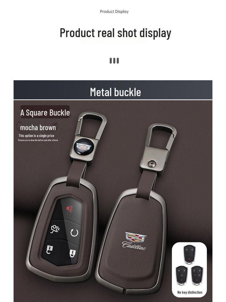 Cadillac Key Case Metal Shell for XT6, XT5, CT5, XT4, CT6, ATSL, XTS with Key Chain