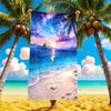 Romantic Beach Heart Microfiber Beach Towel 2D Flat Printed Waterproof Sandproof Travel Bath Towel For Seaside Holiday