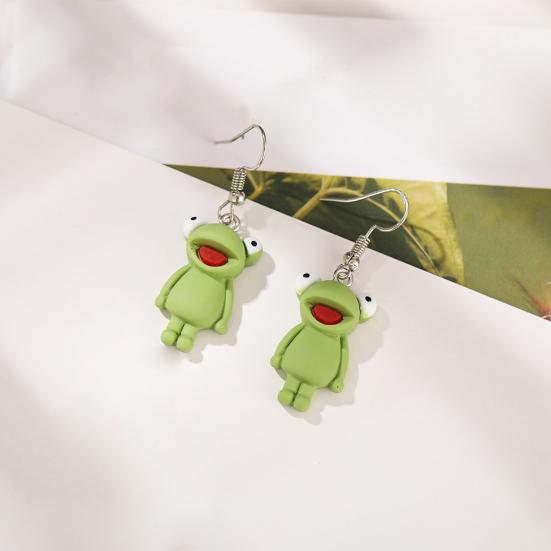 1 пара женских сережек-подвесок в форме лягушки с крючком, серьги-подвески, легкие, в форме капель