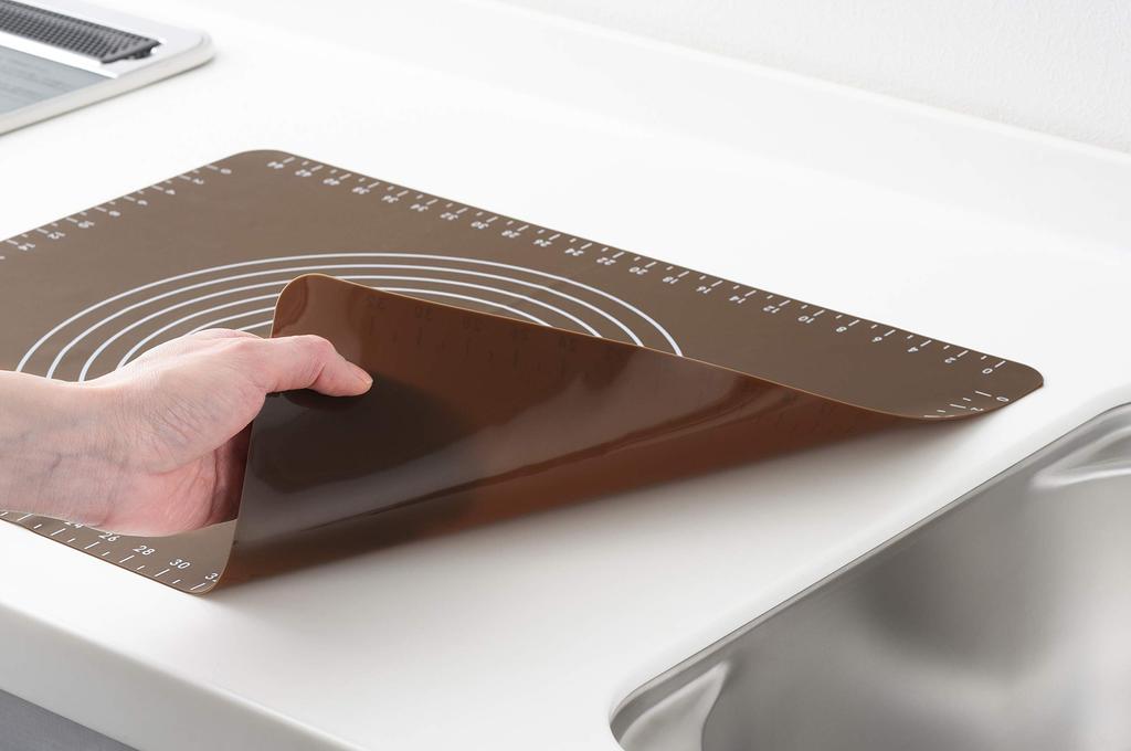 Yoshikawa Silicone 50 x с хорошим разделением складной и хлебный коврик, изготовленный в подарочной упаковке, спецификация SJ1455 Коврик, 40 см, масштабный, нескользящий, тканевый,